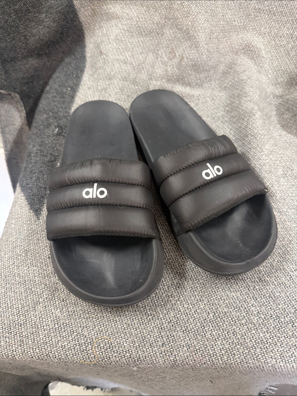 Alo Black Puffer Slide Sandals